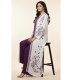 Plum Floral – 3-Piece Premium Gown Set