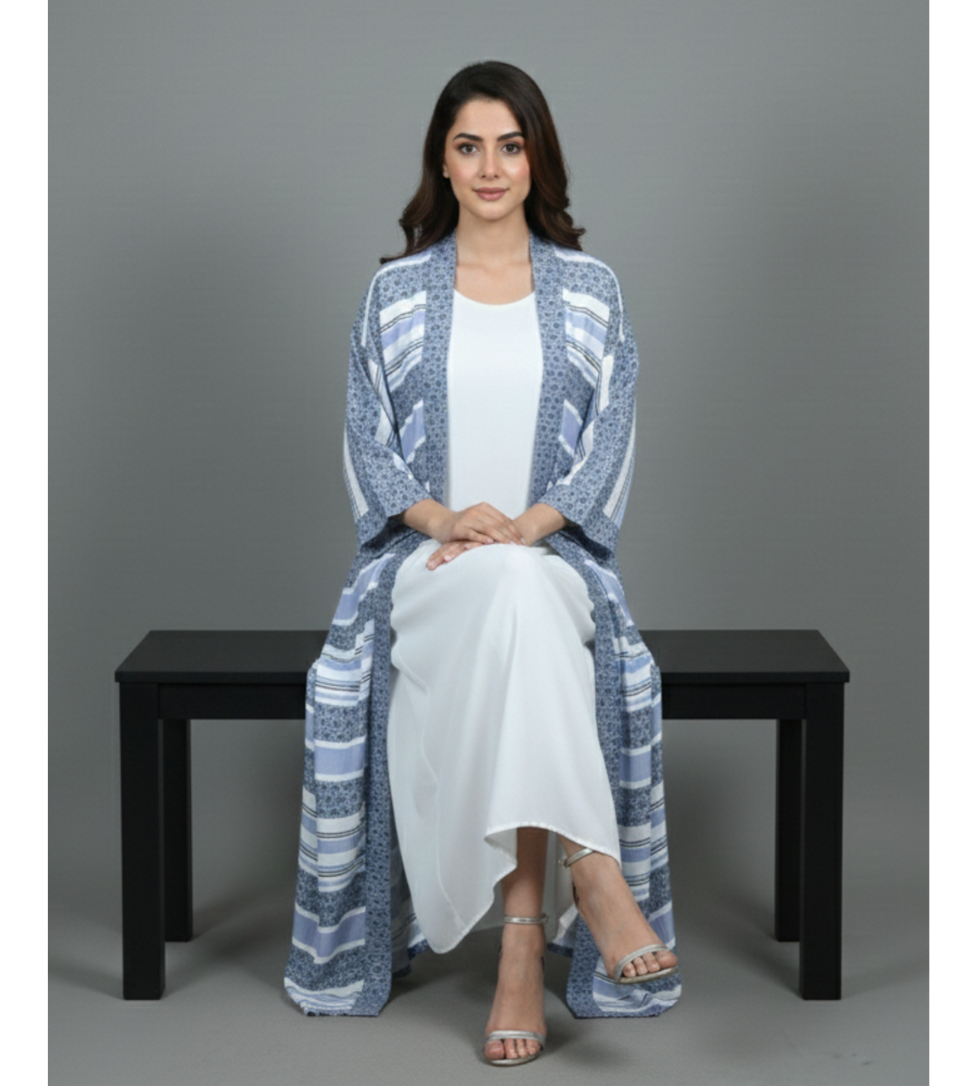 Cobalt Mosaic – 2-Piece Premium Gown Set