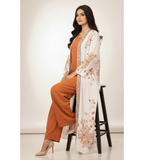 Rust Floral – 3-Piece Premium Gown Set