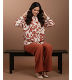 Terracotta Abstract – Premium 2-Piece Modest Cord Set
