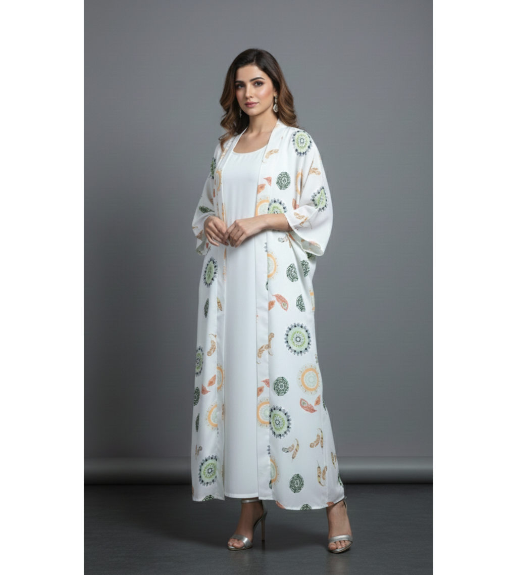 Ivory Mandala – 2-Piece Premium Gown Set