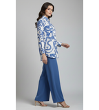 Steel Blue Geometric – Premium 2-Piece Modest Cord Set