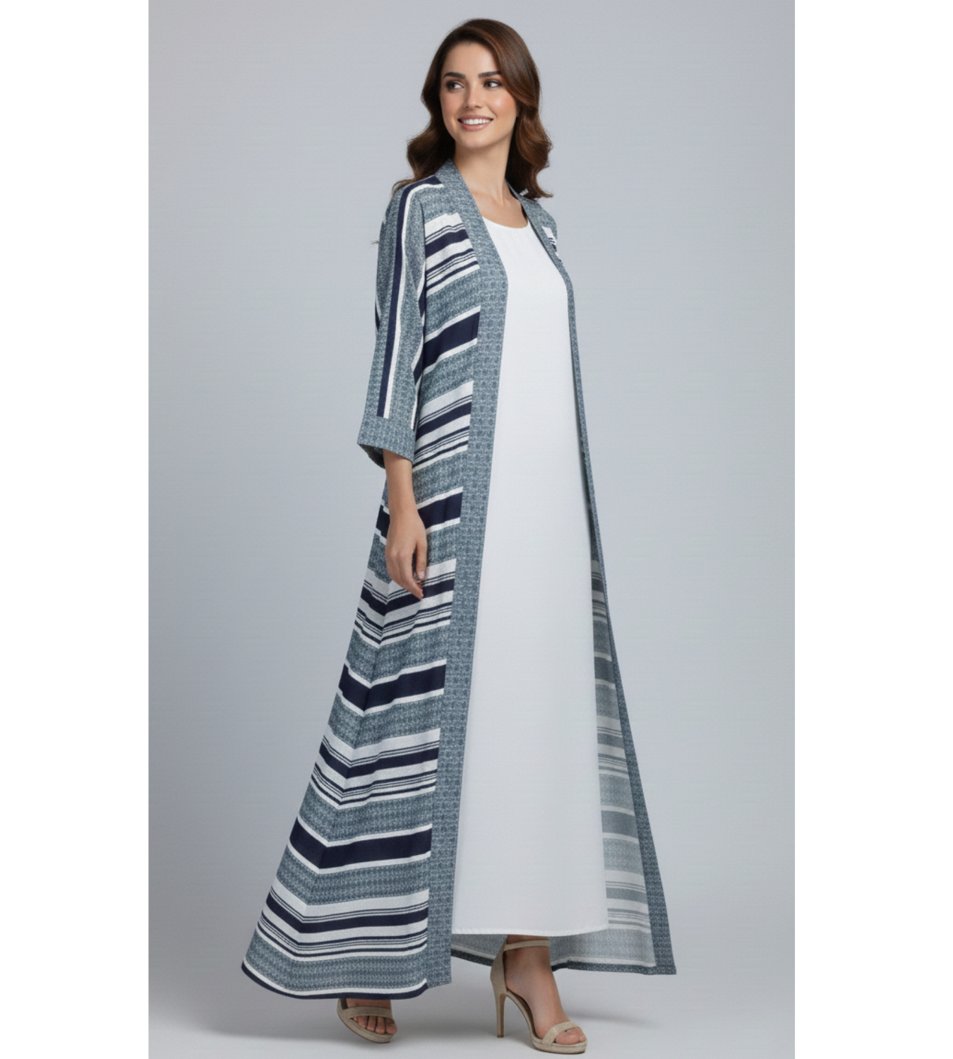 Azure Geometric – 2-Piece Premium Gown Set