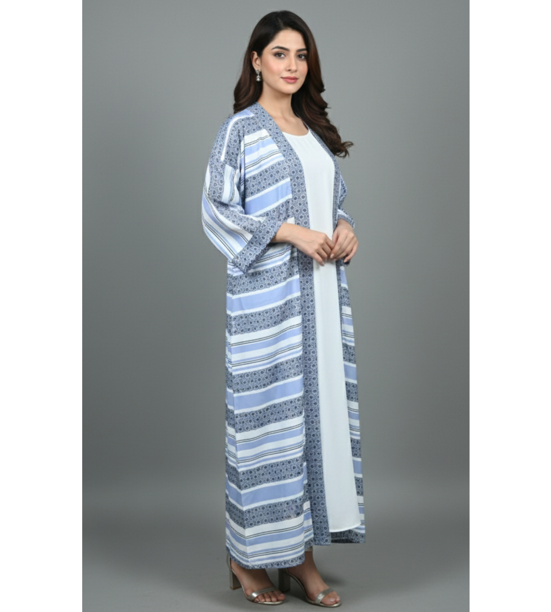 Cobalt Mosaic – 2-Piece Premium Gown Set