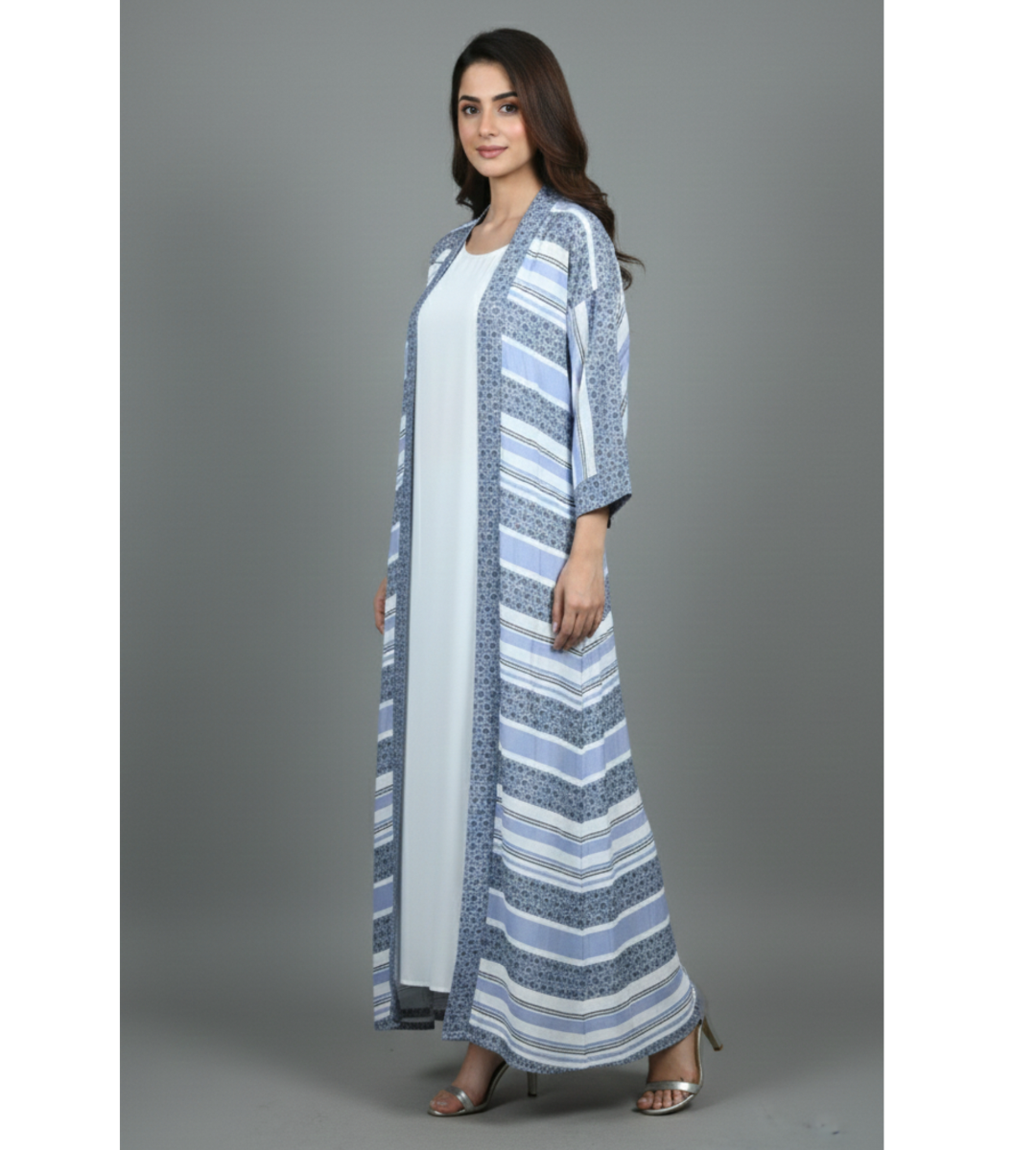 Cobalt Mosaic – 2-Piece Premium Gown Set