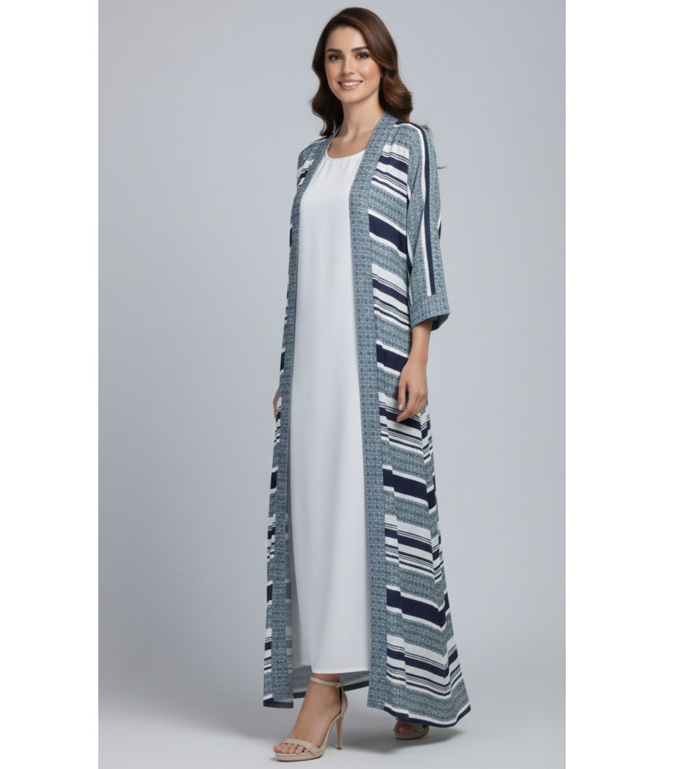 Azure Geometric – 2-Piece Premium Gown Set