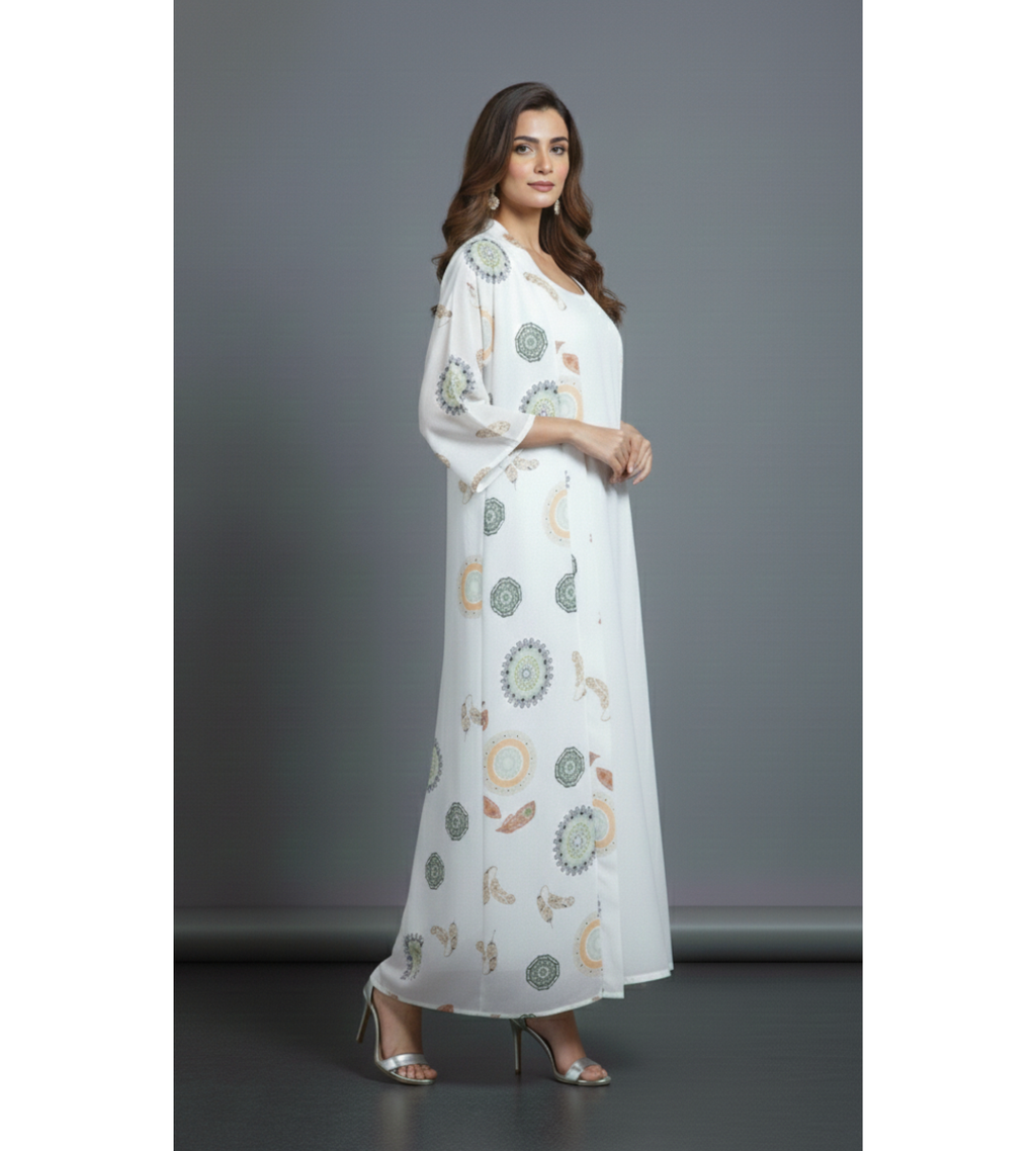 Ivory Mandala – 2-Piece Premium Gown Set