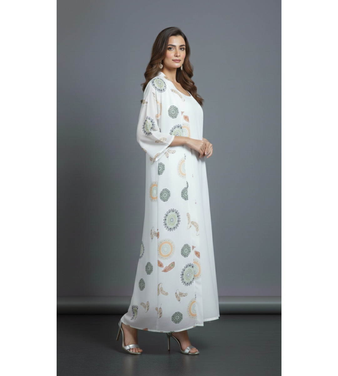 Ivory Mandala – 2-Piece Premium Gown Set