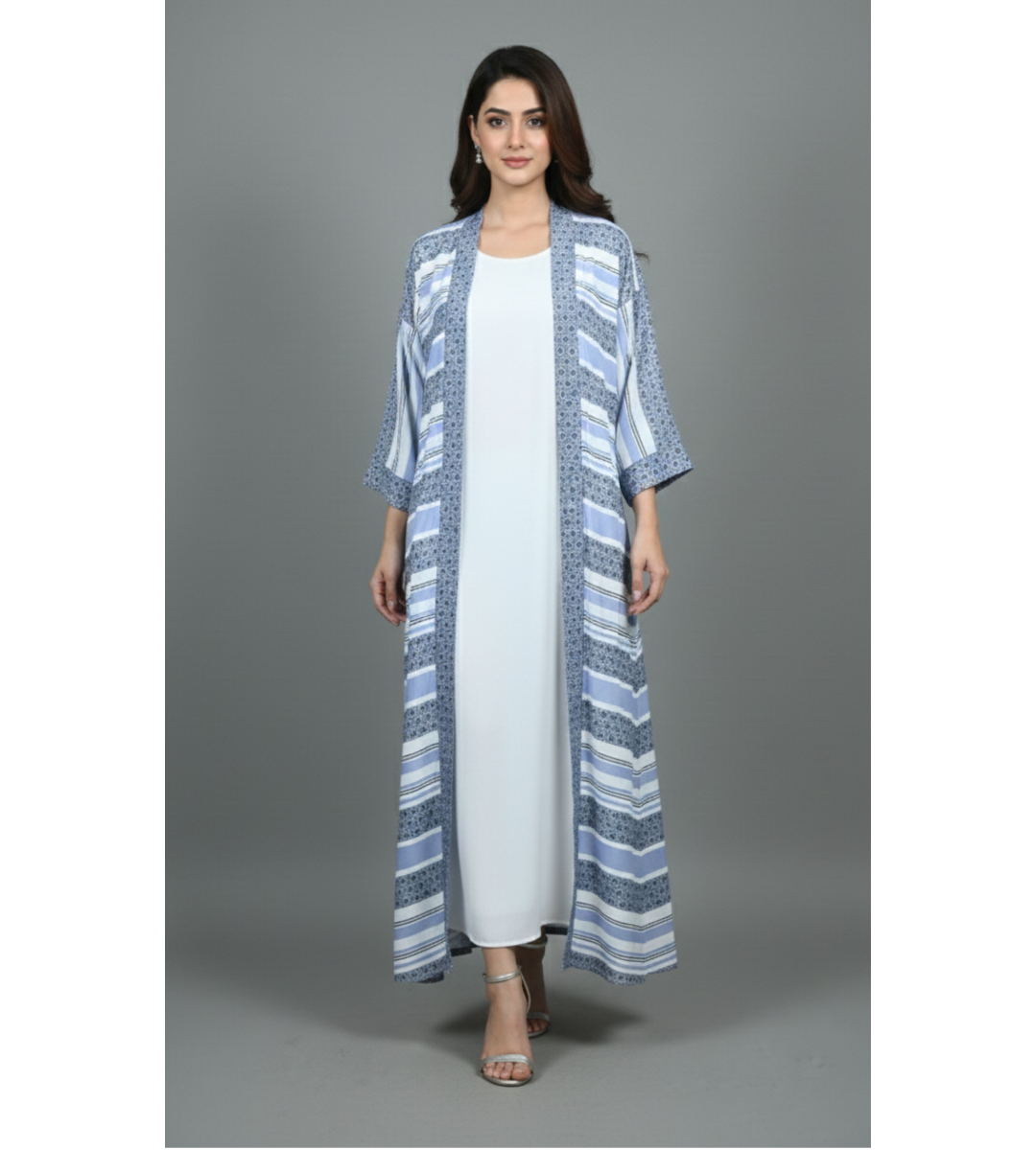 Cobalt Mosaic – 2-Piece Premium Gown Set