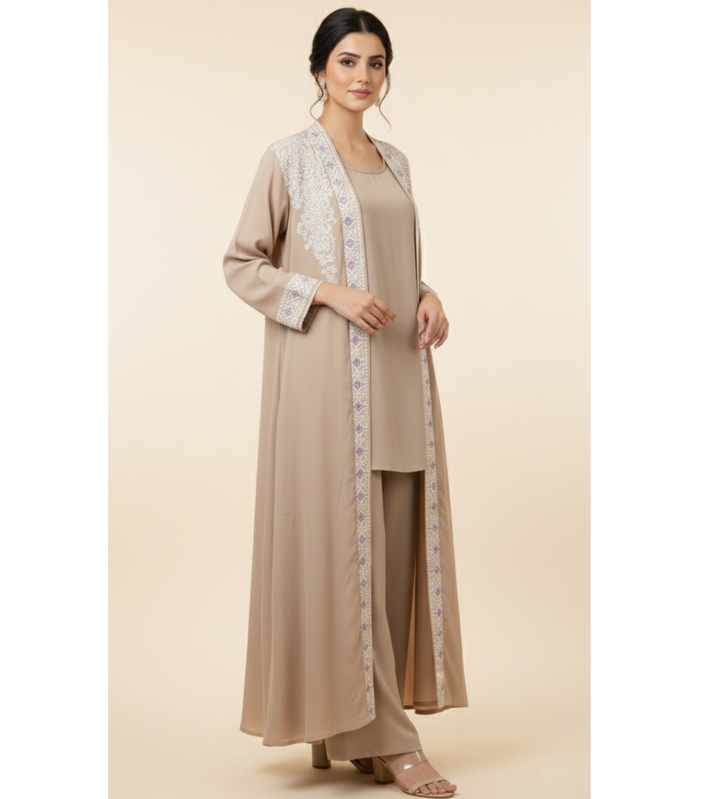 Mink Brown – 3-Piece Premium Gown Set