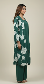 Emerald Floral – 3-Piece Premium Gown Set