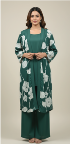Emerald Floral – 3-Piece Premium Gown Set