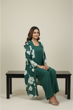Emerald Floral – 3-Piece Premium Gown Set