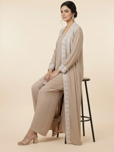 Mink Brown – 3-Piece Premium Gown Set