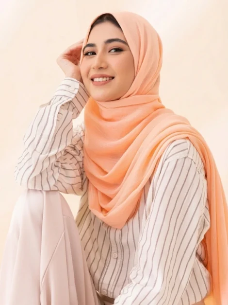 Premium Crepe Chiffon Hijab – Peach